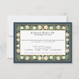 Oro Gris Tarjeta de RSVP de Boda Real con Espada F