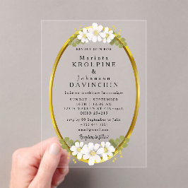 oro Invitaciones acrílicas Bodas modernas