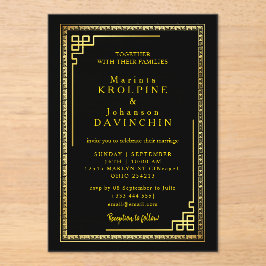 oro Invitaciones acrílicas Bodas modernas