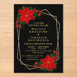 oro Invitaciones acrílicas Bodas modernas