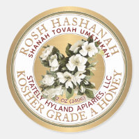 Oro Kosher Rosh Hashanah Etiqueta de la miel Shana