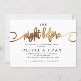Oro la noche anterior a la invitación