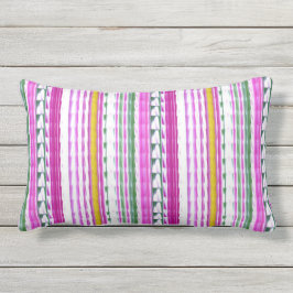 Oro, magenta, almohada lumbar 13" de la raya verde