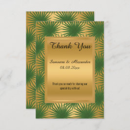 ORO METALIC VERDE FERN Gracias tarjeta