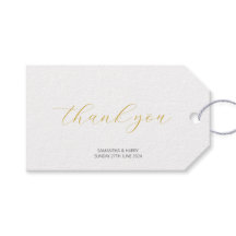 Oro Minimalista moderno Gracias etiqueta de regalo