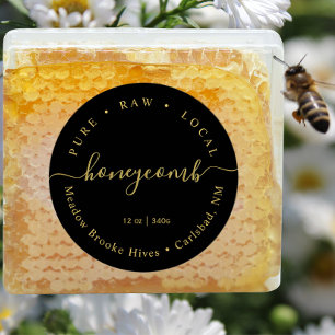 Oro moderno en etiqueta de Honeycomb con escritura