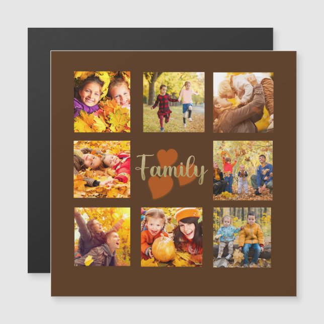 Oro Naranja de Oro del otoño en Collage de fotos (Anverso/Reverso)