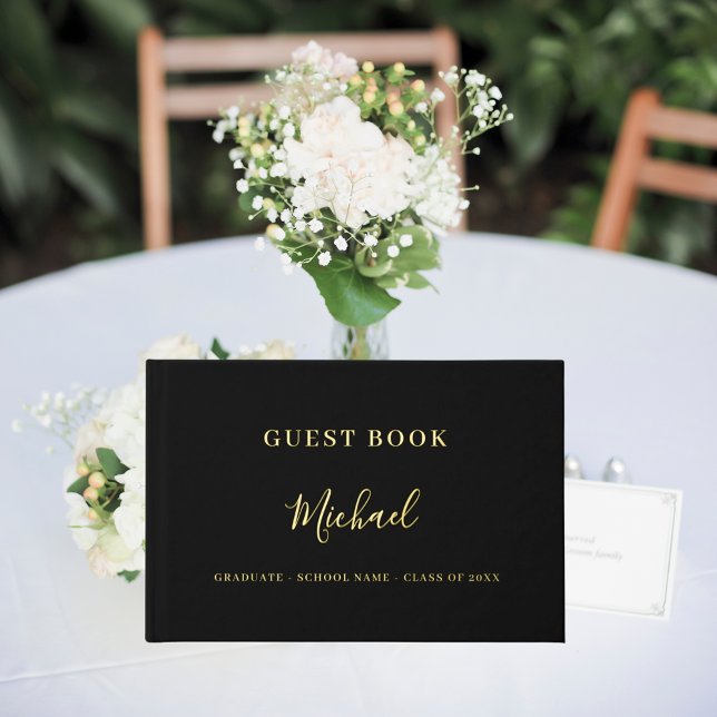 Oro negro de la fiesta de graduación del libro inv (Subido por el creador)