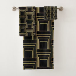 Oro Negro Deco Geométrico Elegante Retro Glam