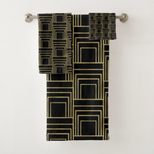 Oro Negro Deco Geométrico Elegante Retro Glam