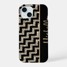 Oro negro diagonal de Chevron personalizado
