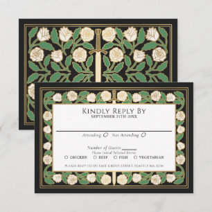 Oro Negro Espada Floral Blanca RSVP Boda Real