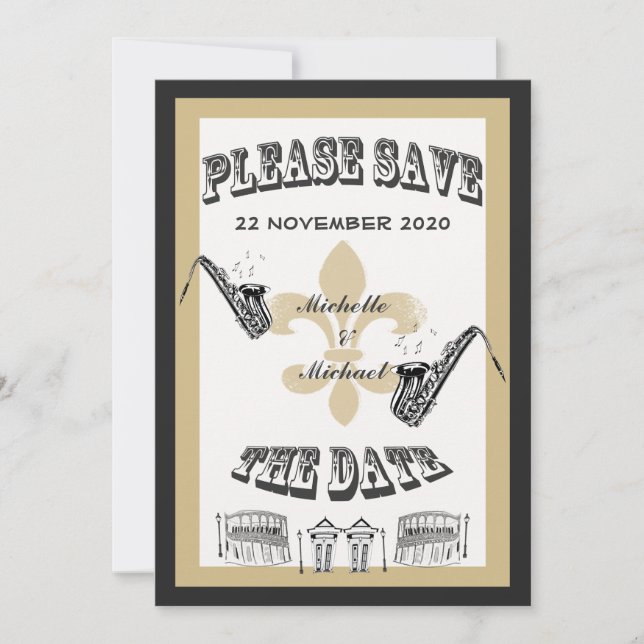 Oro Negro Jazz de Nueva Orleans Reserva la Fecha (Anverso)