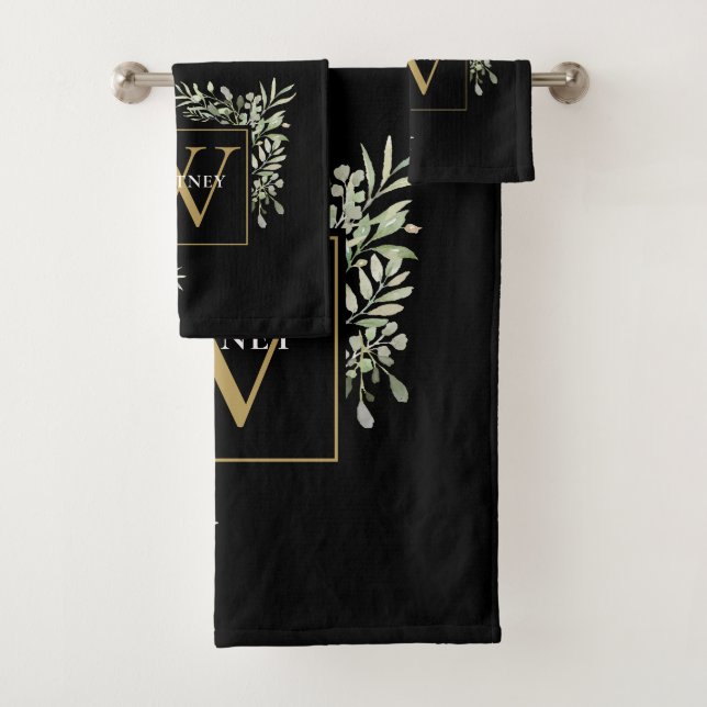 Oro Negro Monograma Verde Floral Chic (In situ)