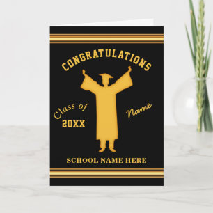 Oro negro, tarjetas de graduación personalizadas p