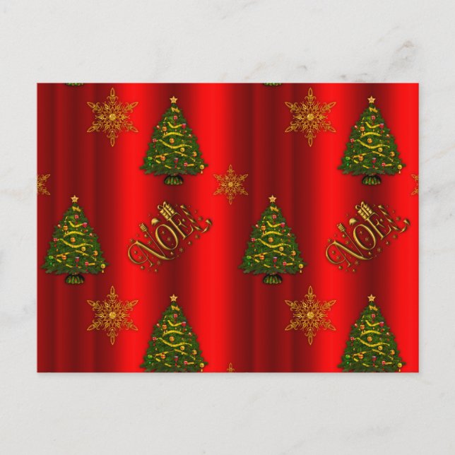 Oro Noel y árboles de Navidad rojos (Anverso)