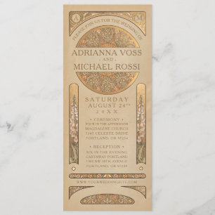 Oro Nouveau Deco de las invitaciones el de la