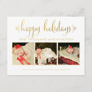 Oro Nuestros bebés Primer Navidades Foto Tarjeta p
