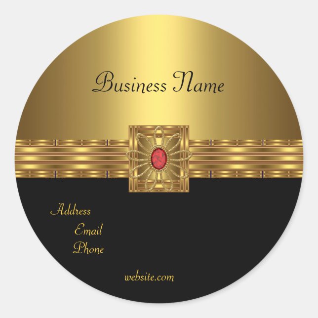 Oro pegatina Sobre Rojo Negro Oro (Anverso)