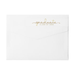 Oro puesto letras mano graduada Script el abrigo