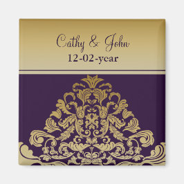 oro púrpura Salve el imán de fecha