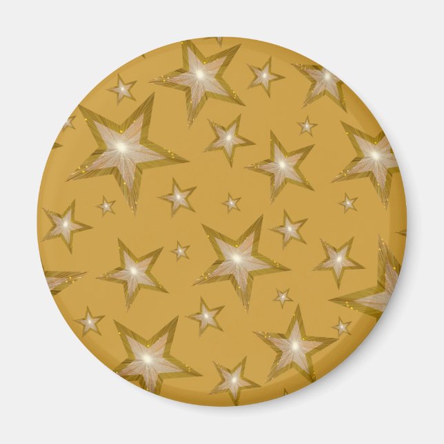 oro redondo de imán de refrigerador Gold Star (Frente)