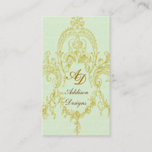 Oro rococó elegante del marco y tarjetas de visit