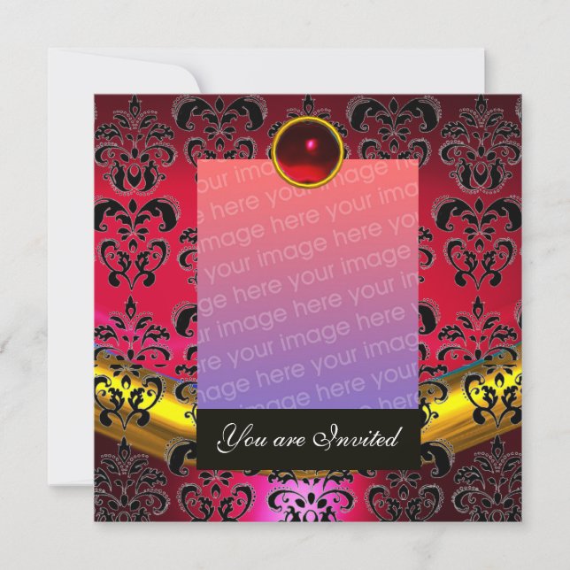 ORO ROJO, PLANTILLA FOTOGRÁFICA DE DAMASCO NEGRO M (Anverso)