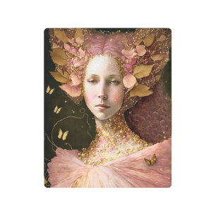 Oro Rosa Fae Fae Mujer Fantasía Arte
