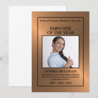 Oro Rosa/Foto personalizada - Tarjeta de premio al