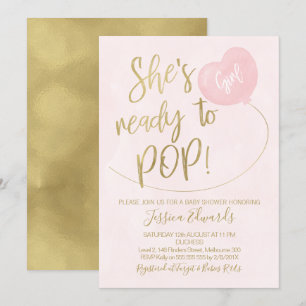 Oro Rosa Listo Para Recibir Invitación De Baby Sho