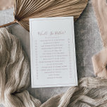 Oro Rosa minimalista Prefiere Jugar Al Volante<br><div class="desc">Esta minimalista rosa dorada preferiría jugar es perfecta para una simple ducha de boda. El moderno diseño romántico presenta una tipografía clásica de oro rosa y blanco, acompañada de una caligrafía rústica y elegante con un estilo de letra a mano vintage. Personalizable de cualquier color. Mantenga el diseño simple y...</div>