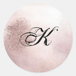 Oro rosa | Monograma negro Sello para sobres