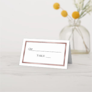 Oro rosa Tarjetas blancas simples y elegantes