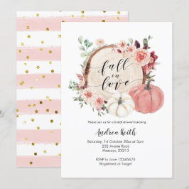 Oro rosado caído en la calabaza de amor invitación