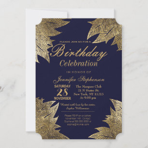 Oro sale en la invitación a la fiesta de cumpleaño