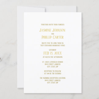 Oro simple - Invitación Boda/recepción