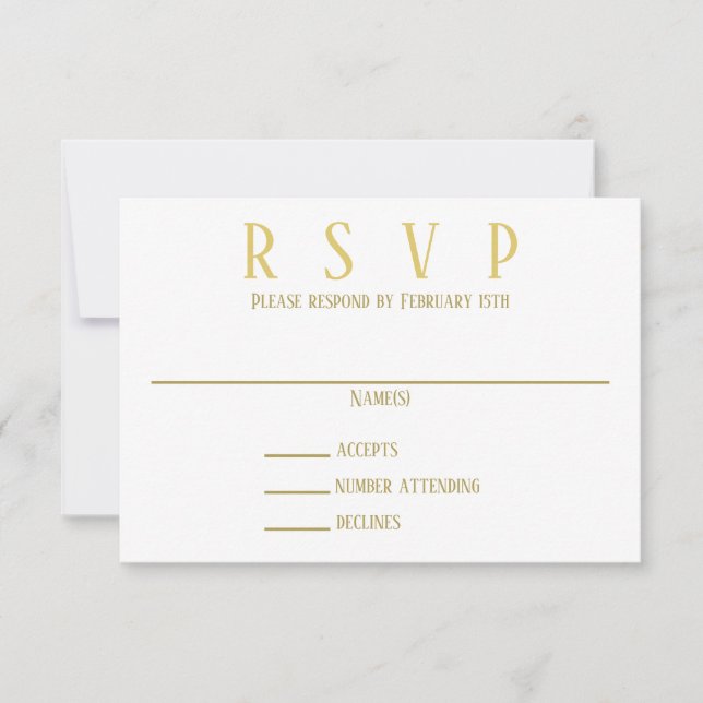 Oro simple - Invitación RSVP (Anverso)
