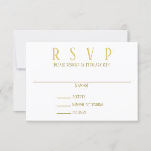 Oro simple - Invitación RSVP