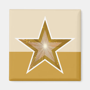 "Oro" Star frigorífico imán cuadrado crema oro