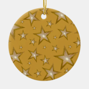 Oro Stars ornamento oro redondo