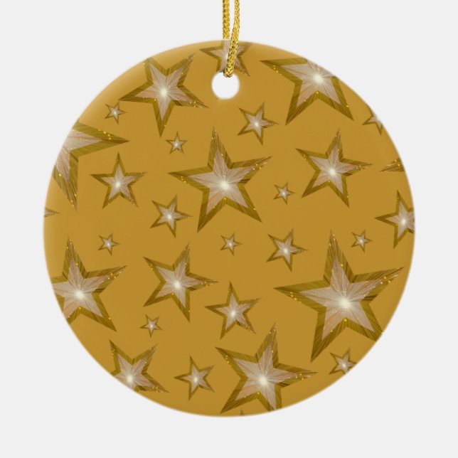 Oro Stars ornamento oro redondo (Frente)