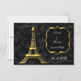 oro Torre Eiffel french rsvp estándar 3.5 x 5