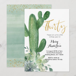 Oro Treinta y Treinta Fiesta de Invitación de Cump