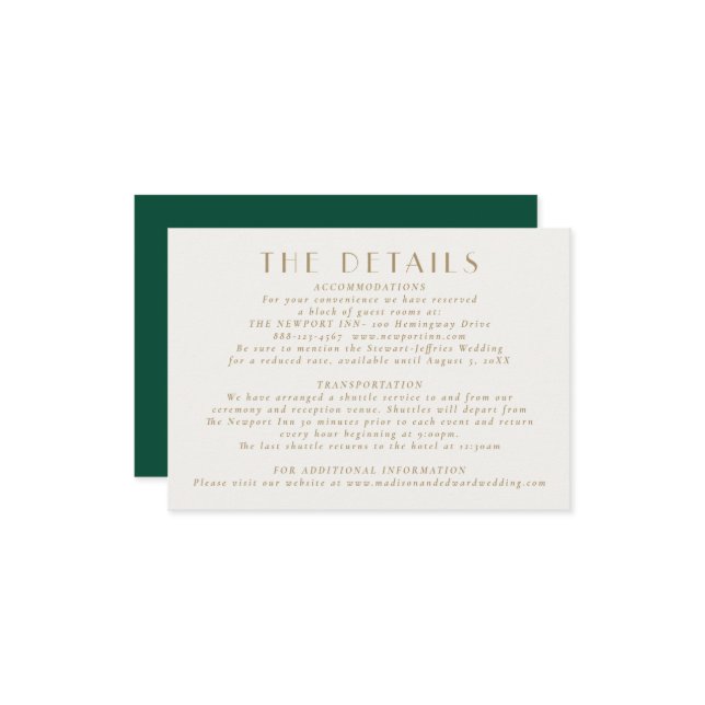 Oro verde esmeralda| Tarjeta de gabinete de detall (Anverso/Reverso In Situ)