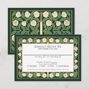 Oro Verde Floral Blanca Espada Real Boda RSVP