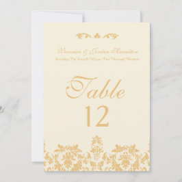 Oro vintage, tarjetas de mesa antiguas