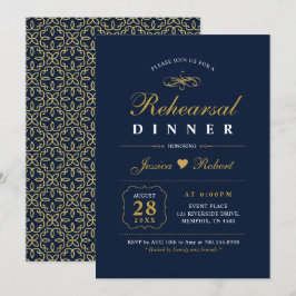Oro y Azul Marino | Invitación elegante para la ce