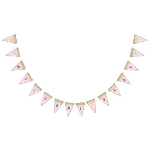 Oro y bandera agradable del bebé del rosa