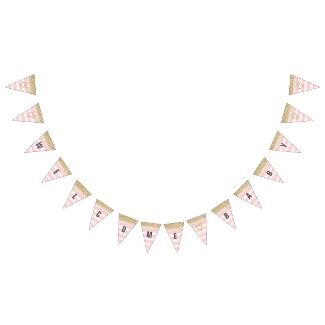 Oro y bandera agradable del bebé del rosa (Todo)